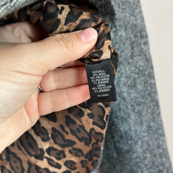 Express Gray Wool Blend Blazer Career Y2K Cropped Jacket Size 4 - Picture 6 of 7